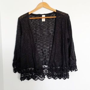 Faded Glory Black Knitted Shrug